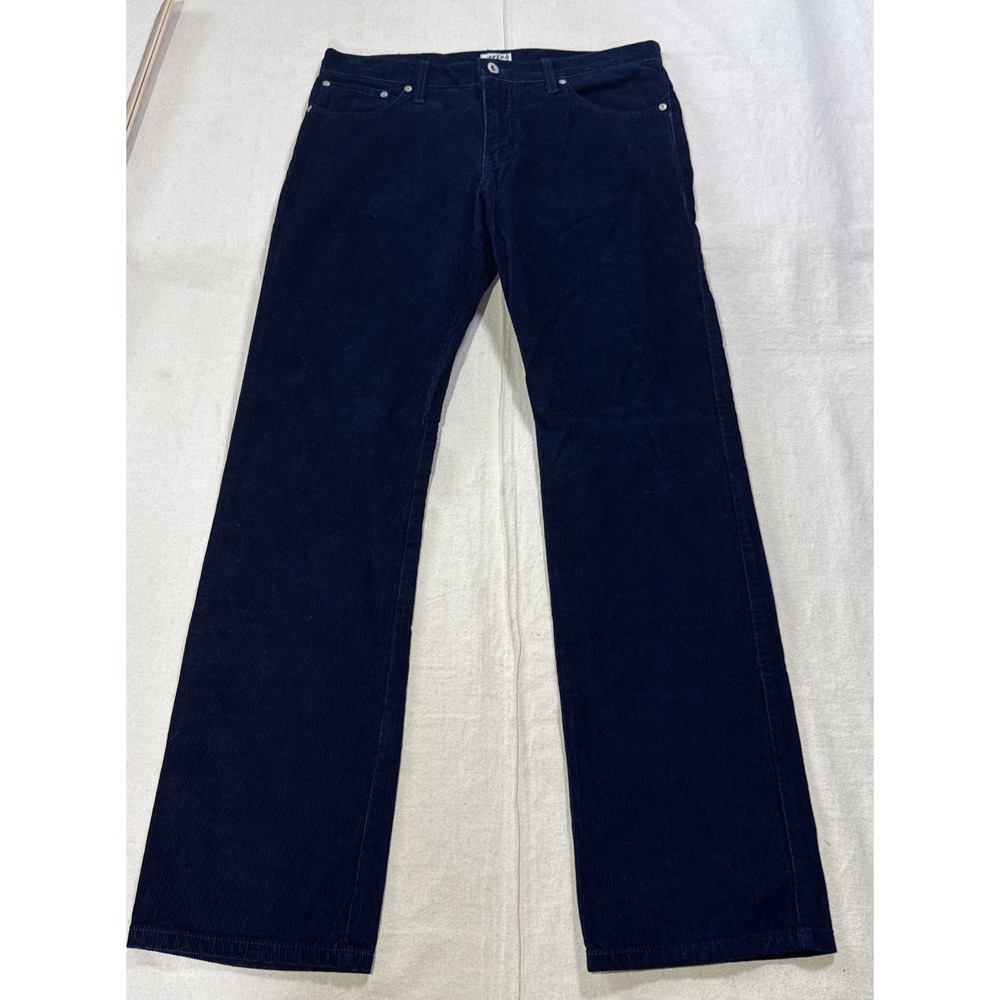Naked & Famous Mens 34X32 Slim Guy Indigo Blue Corduroy Pants Straight